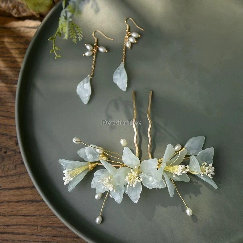2025 chinese Hanfu flower Headdress complete super fairy tassel hairpin Antique costume hair accessories Fairy Hanfu accessories