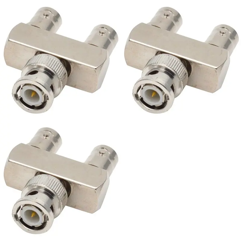 

AYHF 3X Pure Copper Connector BNC Three-Way One Male To Two Female Y-Type BNC Male To Female BNC-JKK RF Adapter