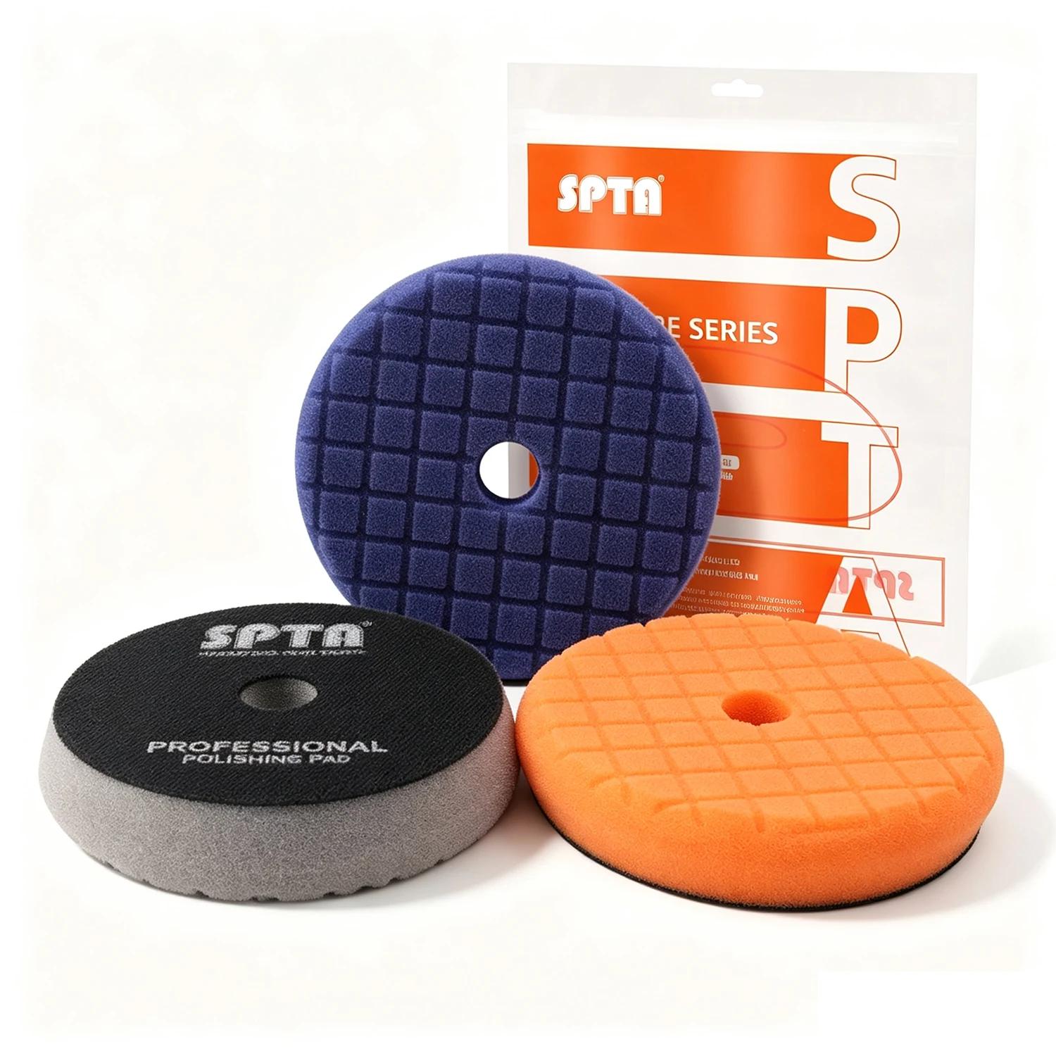 SPTA V2.0 Foam Sponge Heavy Medium Light Cut Buffing Polishing Pads for Car Buffer Polisher Compounding Polishing and Waxing