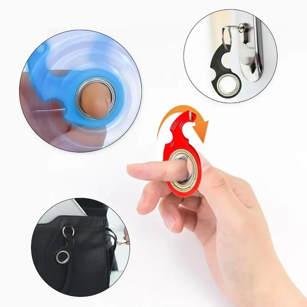 Sensory Toy Fingertip Rotating Keyring Anti-Anxiety Travel Accessories Metal Rotating Toy Survival Tool EDC Gear Carabiner