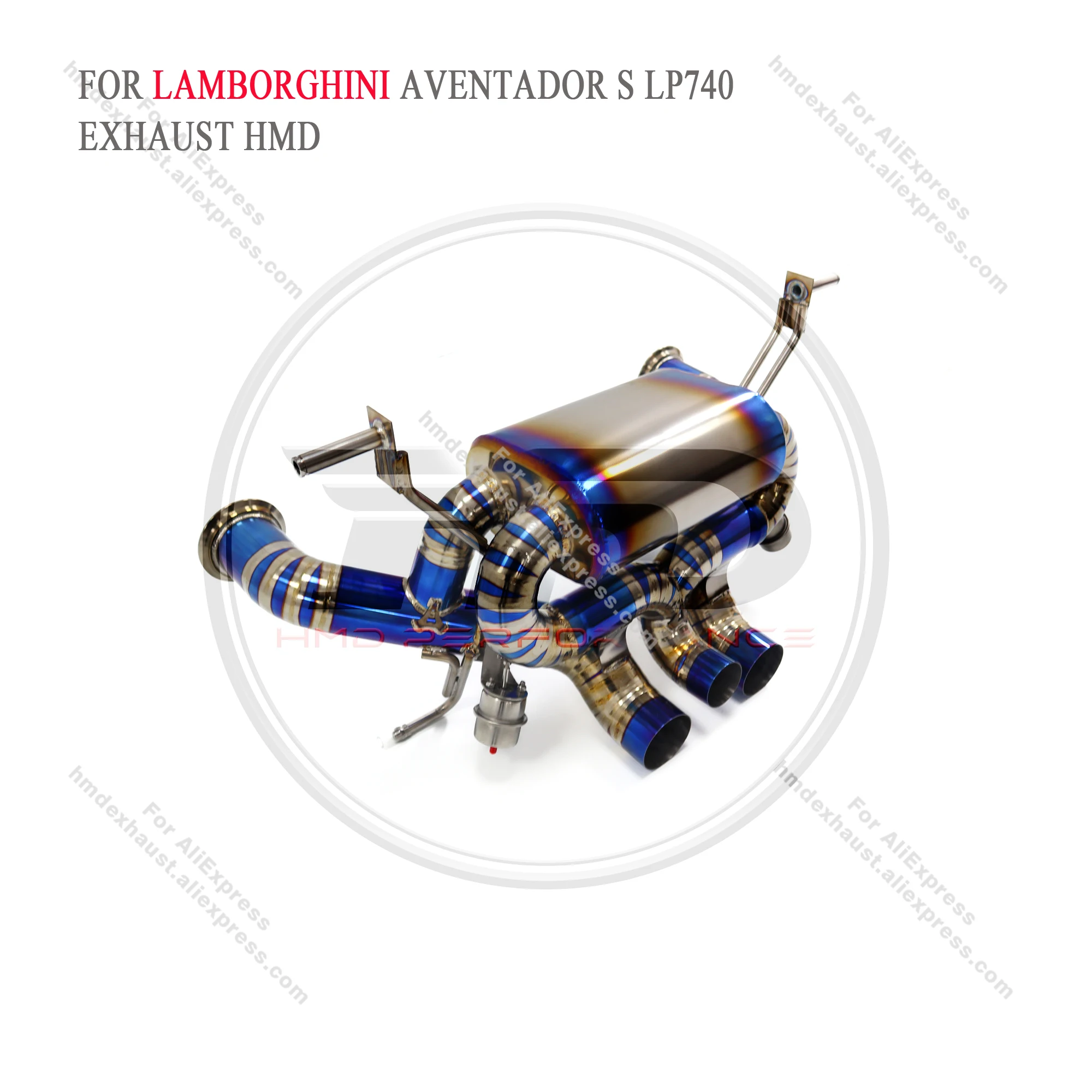 HMD Titanium Alloy Exhaust System Performance Catback for Lamborghini Aventador S LP740-4 Valve Muffler