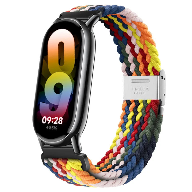 Nylon Braid Strap for Xiaomi Band 8 Metal Buckle Smart Band Replacement Bracelect Belt for Mi band 8 xiaomi band 8 Wrist strap