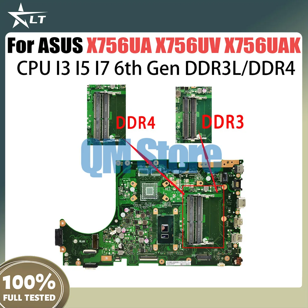 

Ноутбук X756UA Материнская плата Asus X756UV X756UAK X756U X756UJ X756UXM X756UQK X756UW материнская плата I3 I5 I7 6-й процессор DDR3L DDR4