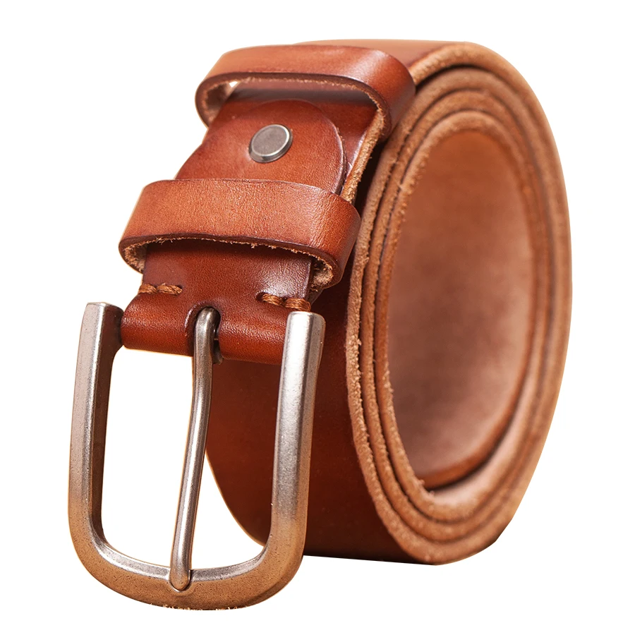 

VAMOS KATOAL cow genuine leather luxury strap male belts for men new fashion classice vintage pin buckle men belt High Quality