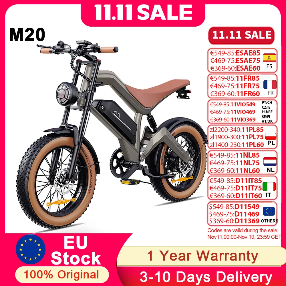 M20 1500W vélo électrique adulte 55 km/h vitesse maximale frein hydraulique vélo de route électrique 48V15Ah vtt e-bike 20 gros montagne Ebike