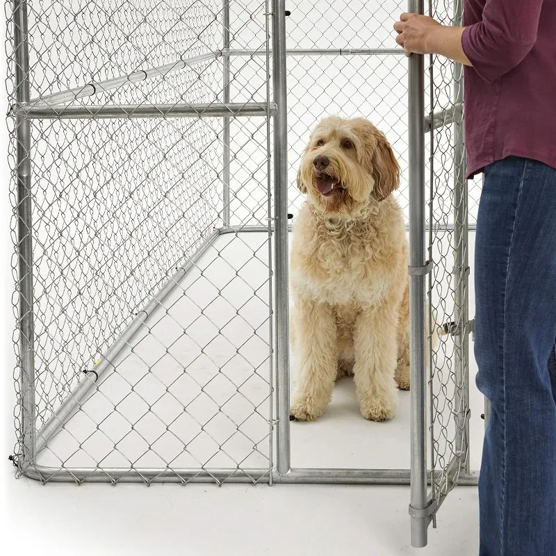 XX-Large Chain Link Outdoor Dog Kennel | 10L x 10W x 6H' & Includes Free Sunscreen