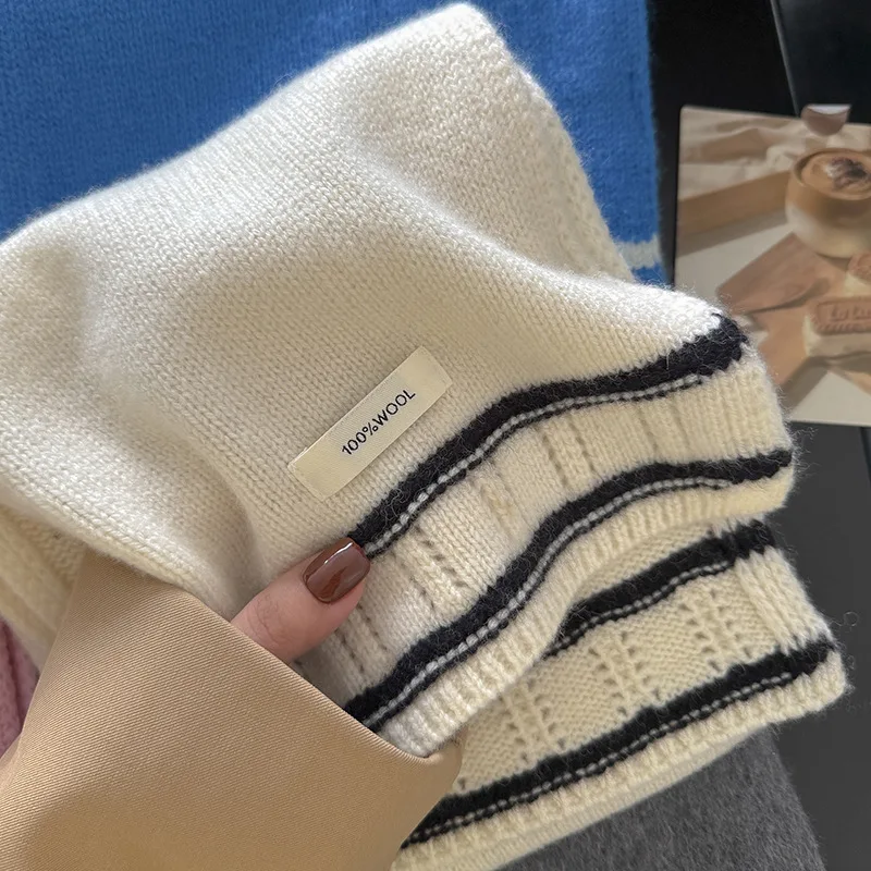 تصميم فاخر شتاء المرأة الدافئة محبوك 100% وشاح من الصوف الصلبة رشاقته شال لينة أوشحة كشميرية الباشمينا منديل بطانية #6