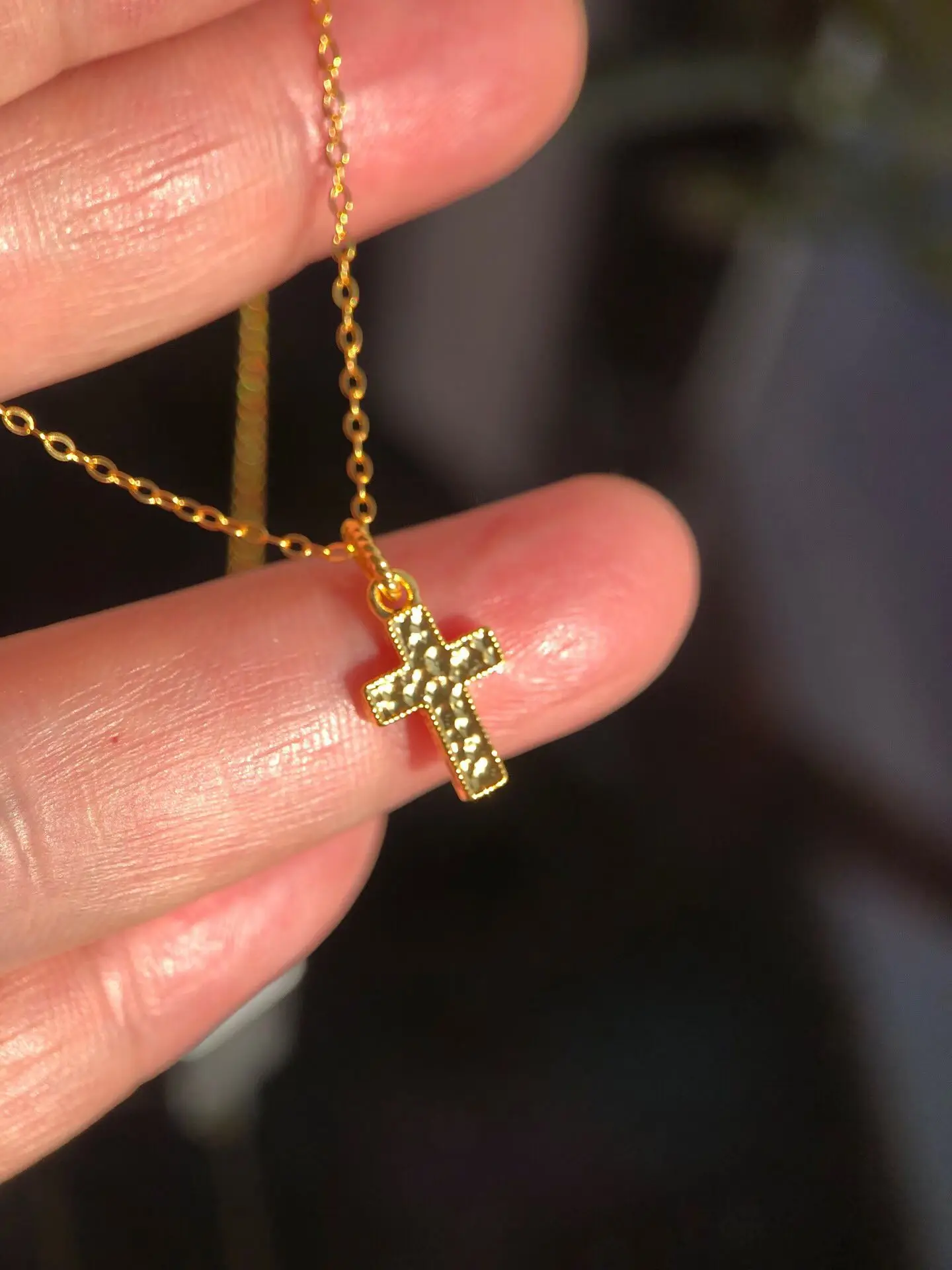 

Сертифицированный подвеска-крест из цельного золота 18 карат с серебряной цепочкой 925 пробы, ожерелье унисекс AU750, настоящее золото для женщин и мужчин, вневременные ювелирные изделия