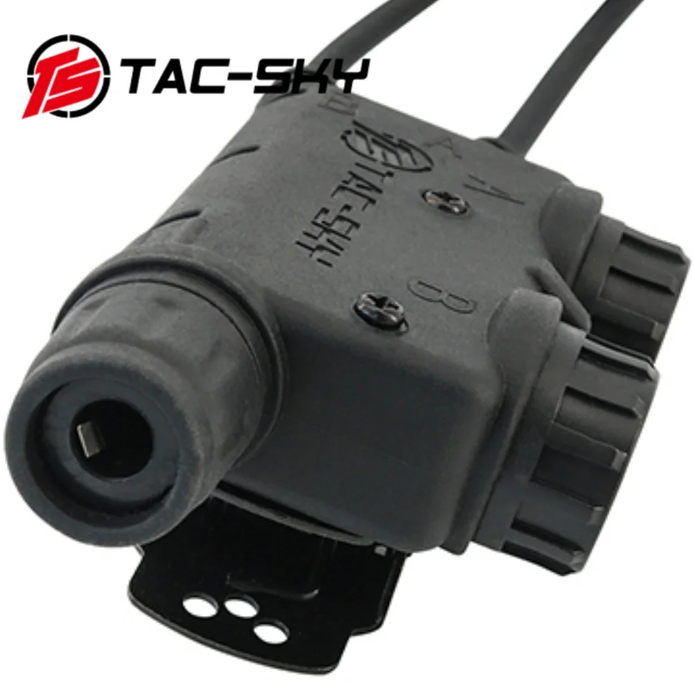 TS TAC-SKY Tactical Headset Adapter Walkie Talkie PTT Dual Comm V2 U94 PTT Compatible Kenwood Plug Walkie Talkie