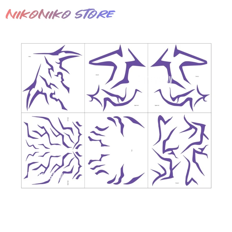 ‌ ‌ ‌ KPop Adesivi per tatuaggi Decalcomanie per il viso Trucco per personaggi Cacciatori di demoni Rumi Cosplay Anime Outfit Costume cosplay Festa di Halloween