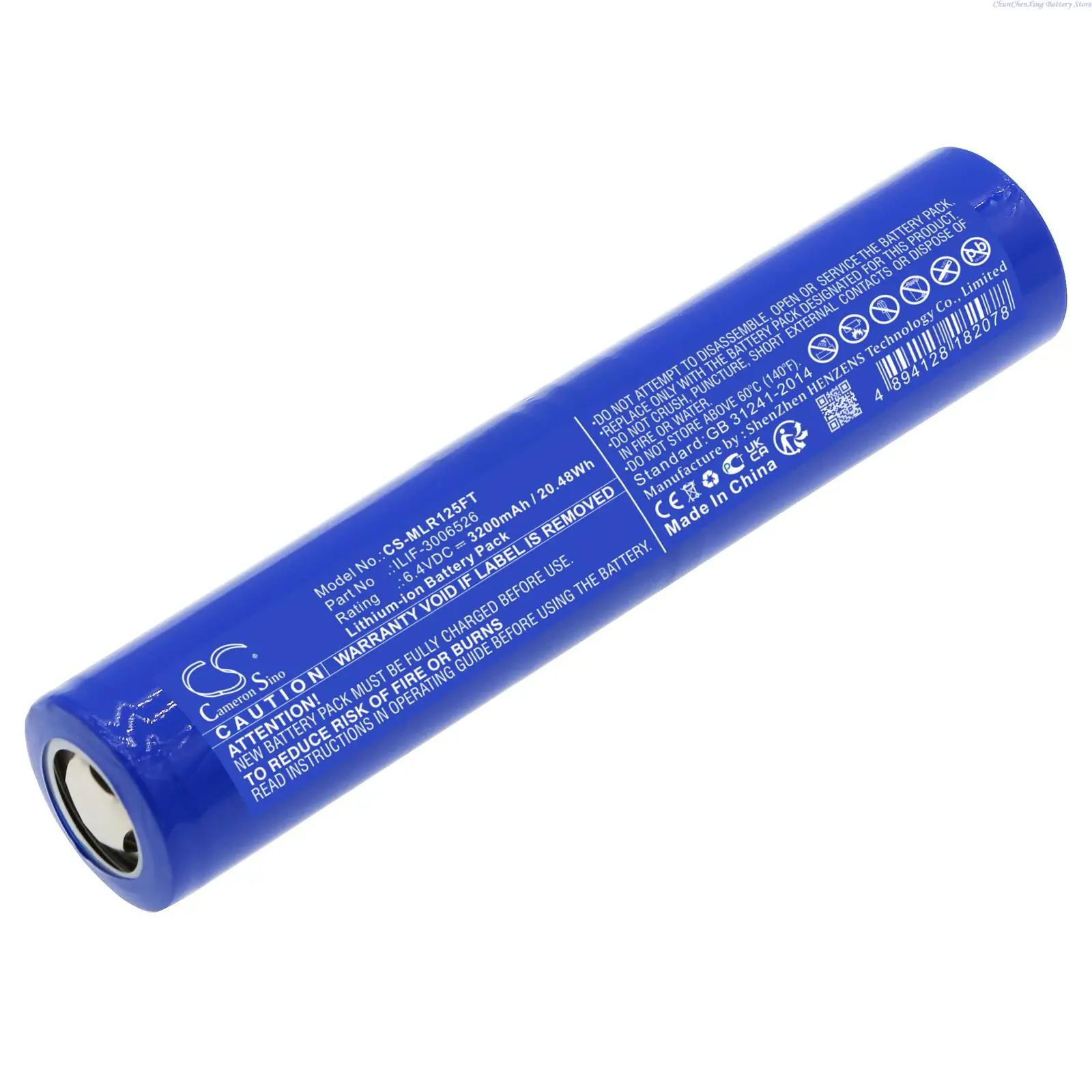 CS 6.4V 3200mAh Flashlight Battery ILIF-3006526 for Maglite ML125, ML150LR, ML150LRX, Please double check the sizes of battery!