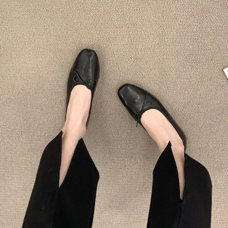 Modische flache Damen-Ballettschuhe, Tanzschuhe, lässige, weiche Damenschuhe mit Schleifenknoten, Slip-On-Schuhe für Damen – Detail 11