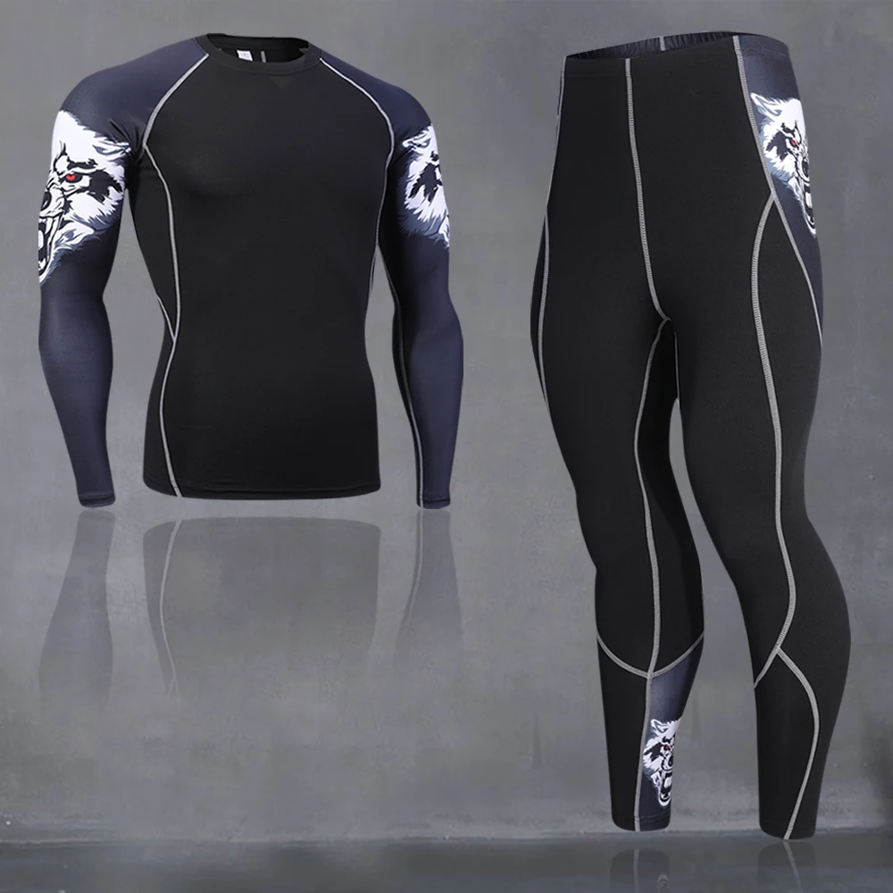 Thermal Underwear Men\'s Suit Compression Suit Fleece Long Johns Quick-Drying Thermal Underwear Set Running Tight Sports Men 4XL