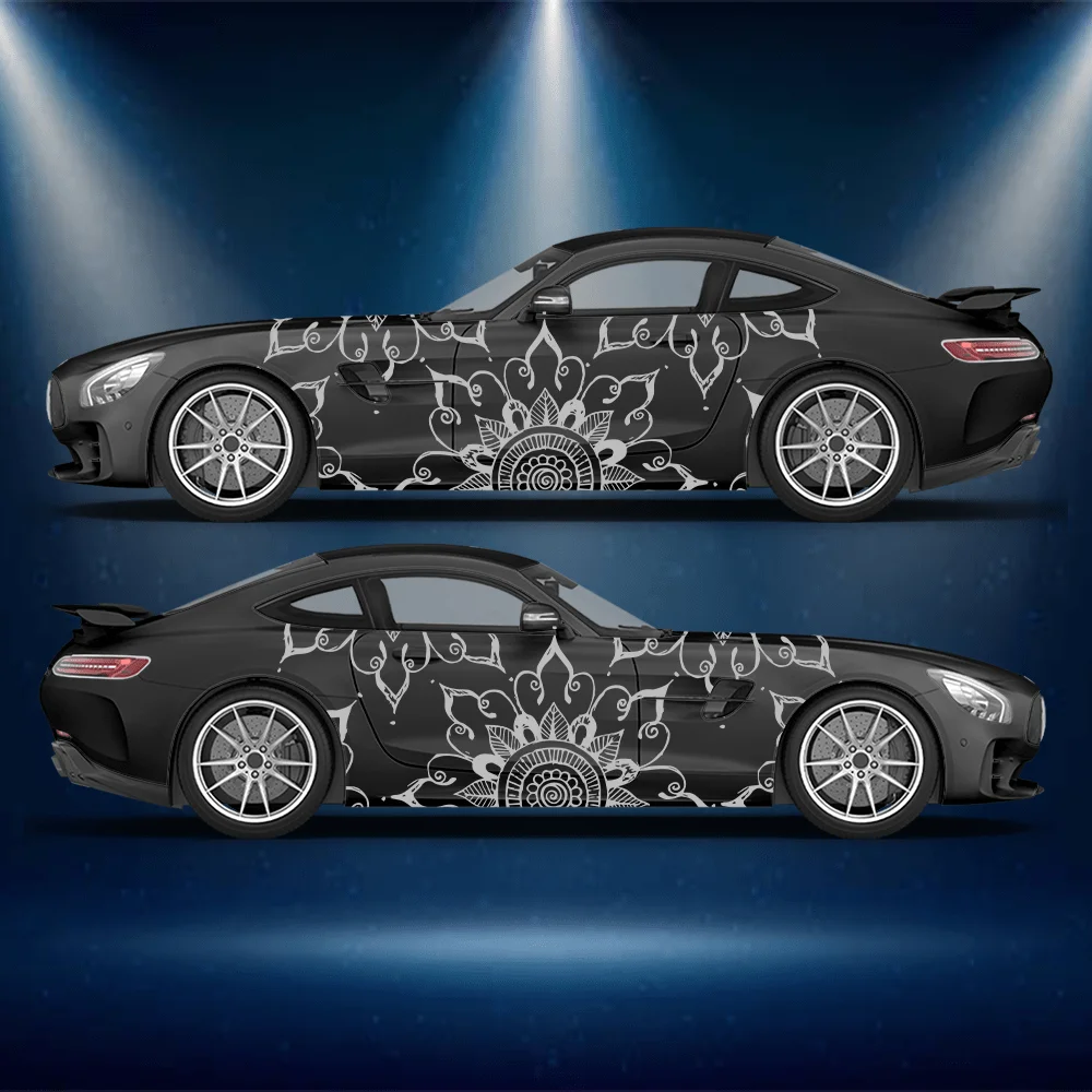 

Mandala floral line sticker full body floral decoration covering scratches protective car sticker waterproof car vinyl wraps