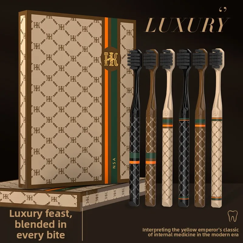 

Легкая роскошная зубная щетка с мягкой щетиной, высококачественная, ультрамягкая, обеспечивает комфортную чистку, подходит для путешествий, школы и домашнего использования.