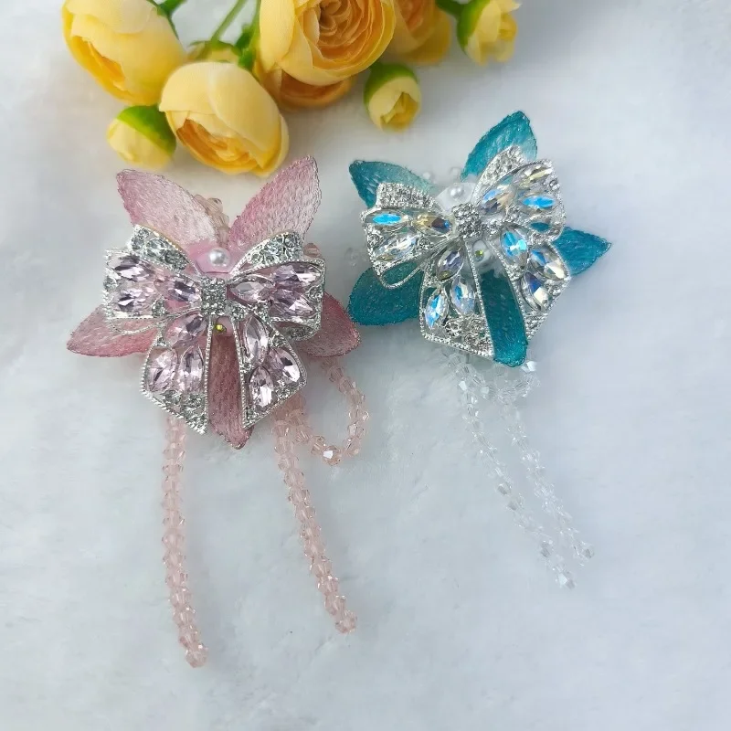 Fancy Beads for Diy Pens New Vitange Bead Pink Flower Bow Tassel DIY Bead Pen Bracelet Necklace Phone Chain Jewelry Accessories