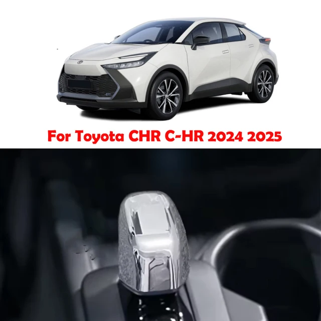 Dla Toyota CHR C-HR 2024 2025 Akcesoria wewnętrzne ABS Włókno węglowe chrom Samochodowy panel zmiany biegów Rama Pokrywa gałki dźwigni zmiany biegów Wykończenie głowicy
