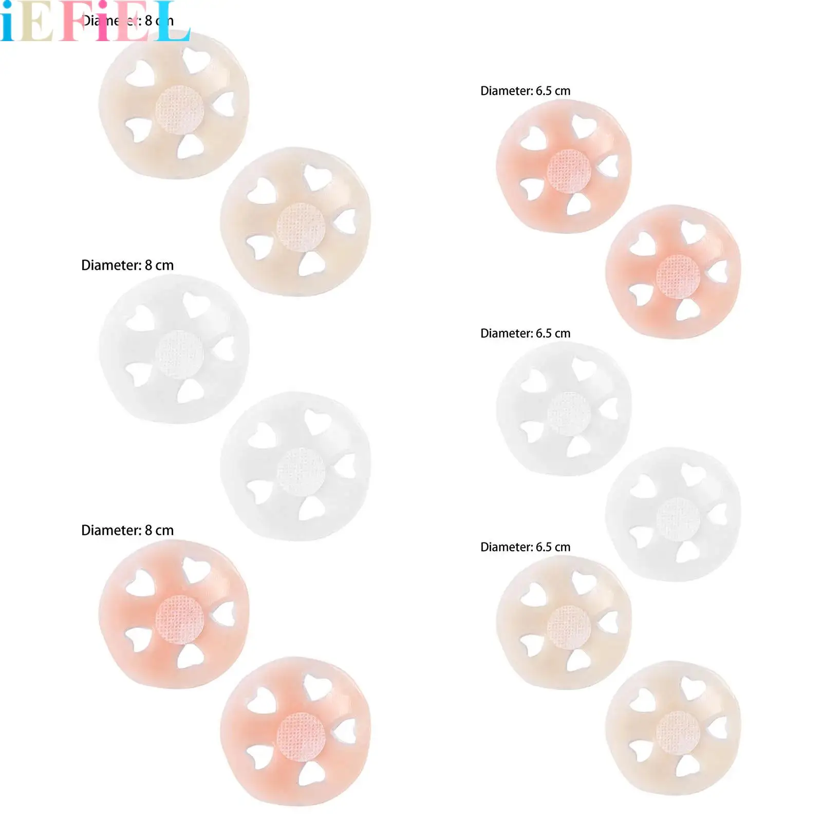 

2Pairs Women Breathable Perforated Silicone Anti-Peek Invisible Traceless Nipple Covers Water Proof Sweat Proof for Daily Wear