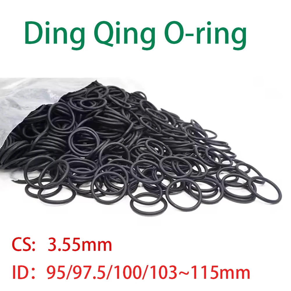 1-100Pcs Black NBR O-ring ID 95/97.5/100/103/106/109-115mm CS 3.55mm O-Rings Sealing Gasket Oil Resistant Acid & Alkali Resistan