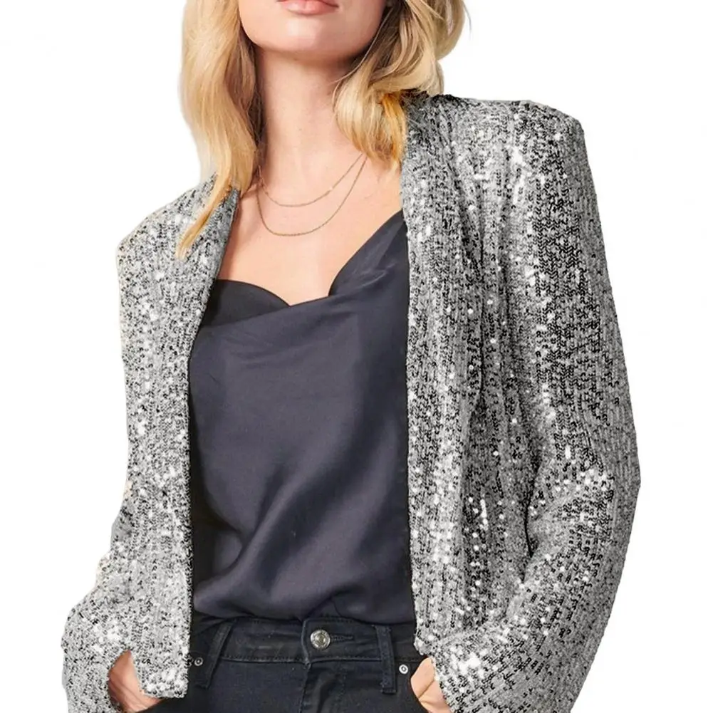 Commute Women Cardigan Sparkling Sequin Cardigan A Addition to Wardrobe for Clubbing Stage Performances Office Commutes Spring