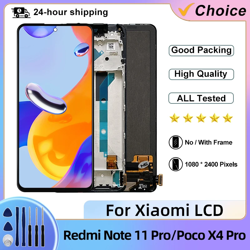 OLED For Xiaomi Redmi Note 11 Pro LCD Display Touch Screen For Xiaomi Redmi Note 11 Pro 5G Screen Digitizer 2201116SG LCD Parts