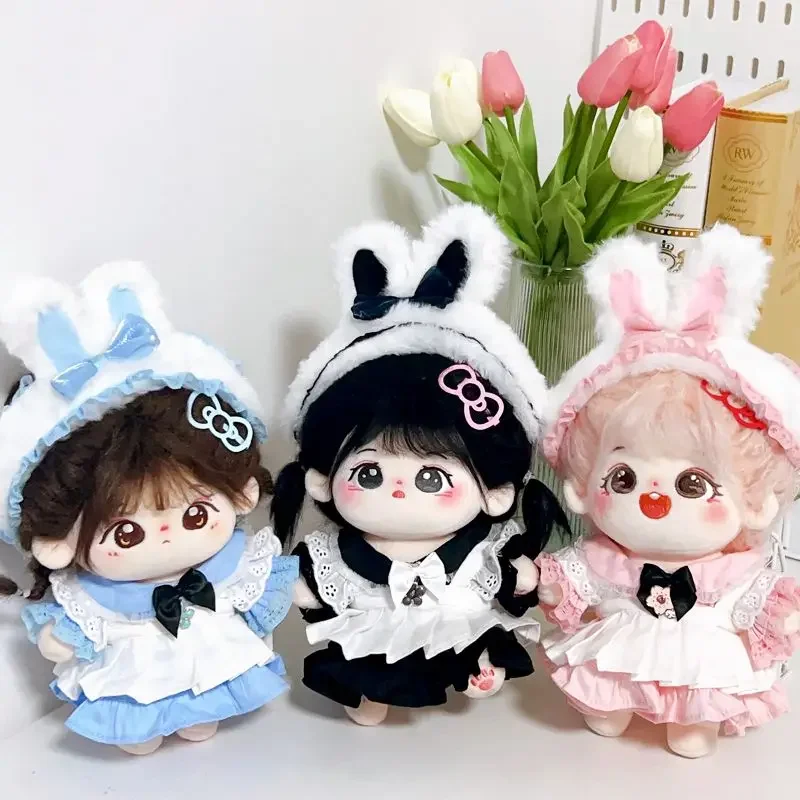 Black Angel Maid pakaian boneka idola 20cm, aksesori boneka katun bintang Tanpa atribut pengganti mainan boneka