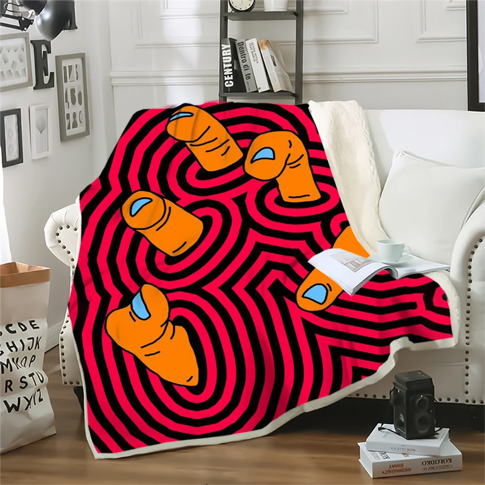 

HX New Fashion Blankets Red Line Swirl Hand 3D Printed Throw Blankets for Bed Keep Warm Double Layer Quilts 5Size