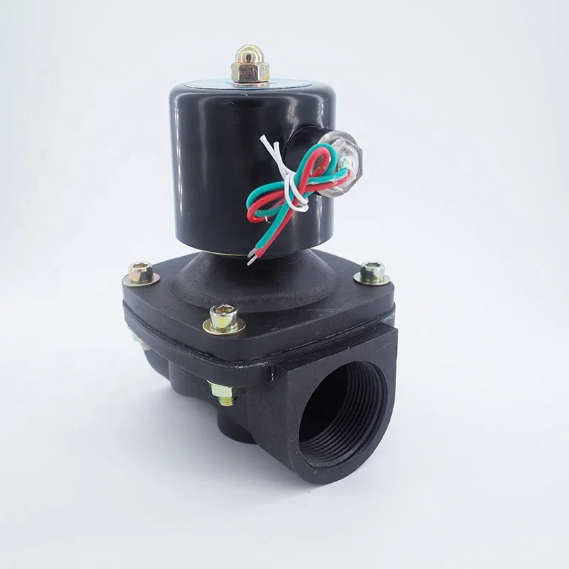 GOGO  2 way UPVC solenoid valve FKM Seal 1-1/4 inch BSP Orifice 35mm normal close Sea air vales