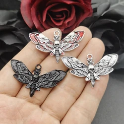 5pcs 43*26mm  Gothic Death Head Moth Charm,Wiccan Bug Pendant,Statement Dead Head Moth,DIY Handmade Witch Jewelry Supplies