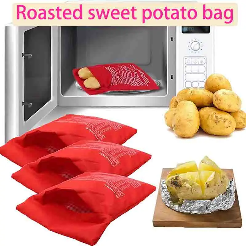 

1-6PCS Household Microwave Oven Baked Sweet Potato Bag Baked Potato Corn Packaging Bag Microwave Oven Special Box Can Be Reused
