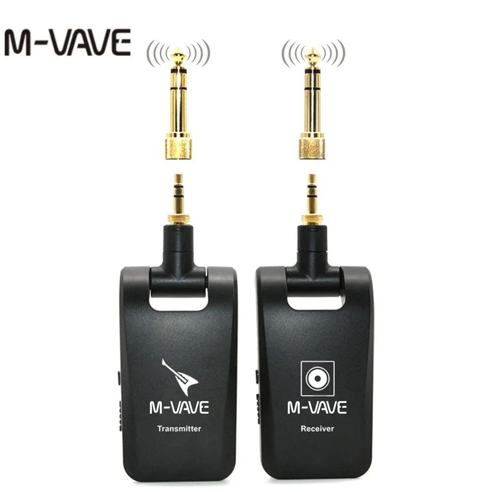 

M-VAVE WP-5 Wireless Guitar System 2.4GHz 6 Channels Rechargeable Audio Wireless Guitar Transmitter Receiver Stereo 2 in 1 Plugs