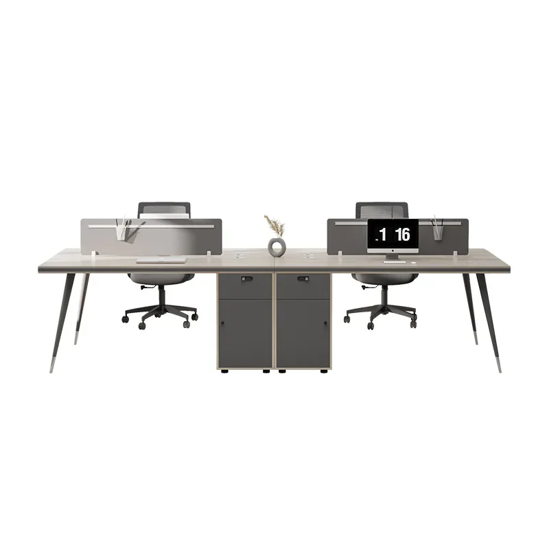 Staff Office Desk And Chair Combination Simple Modern Double Four Person Card Seat Station Staff Table Six Person Office