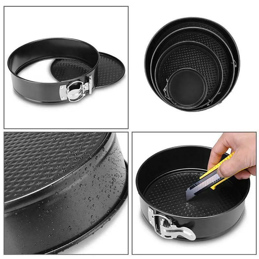 1Pcs Carbon Steel Baking Mould Leakproof Non Stick Cake Baking Pan 12/16/20/24/28cm with Removable Bottom Cake Mould