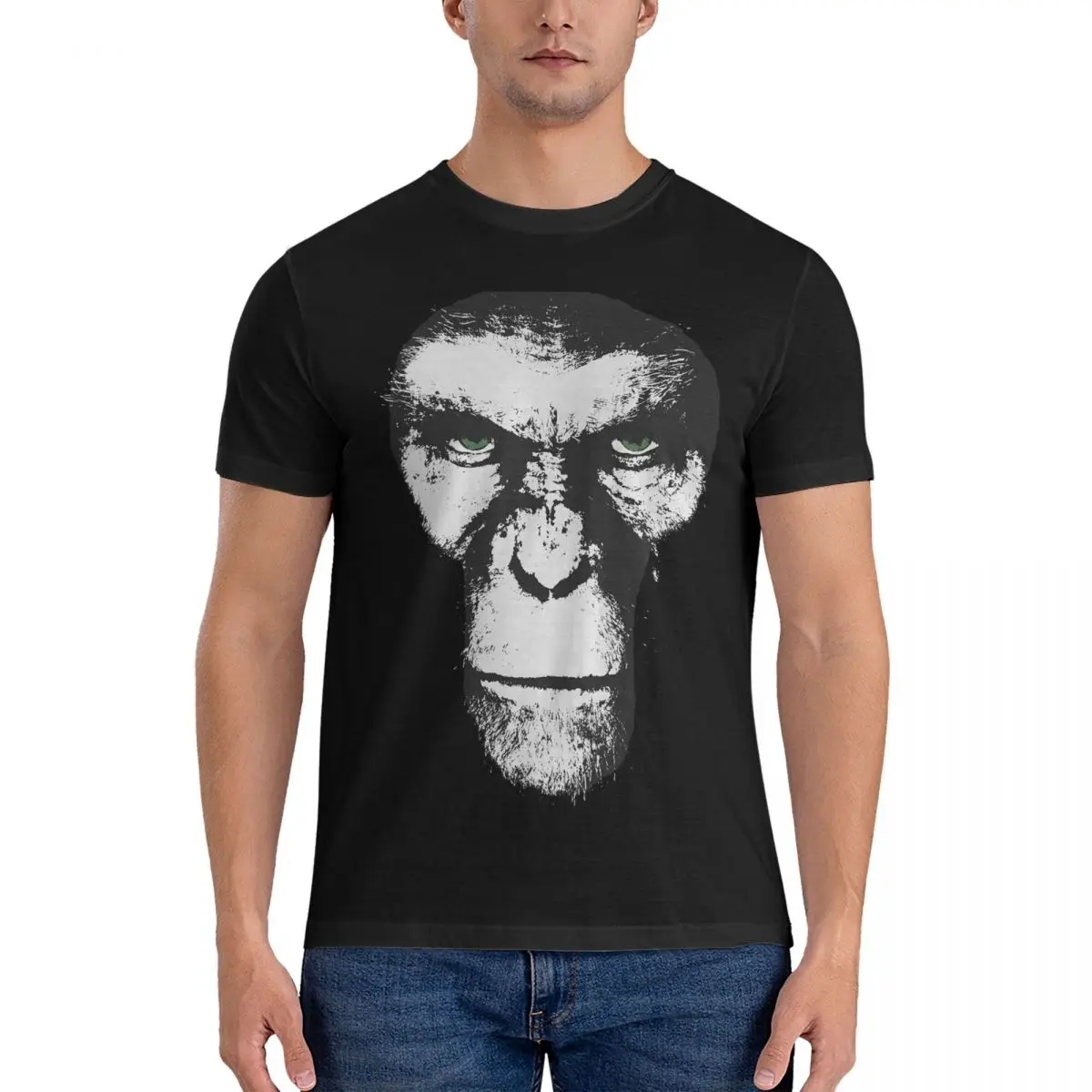 Apes Will Rise White T-Shirt Men Monkey Gorilla Vintage Cotton Tees Crewneck Short Sleeve T Shirts Original Clothes