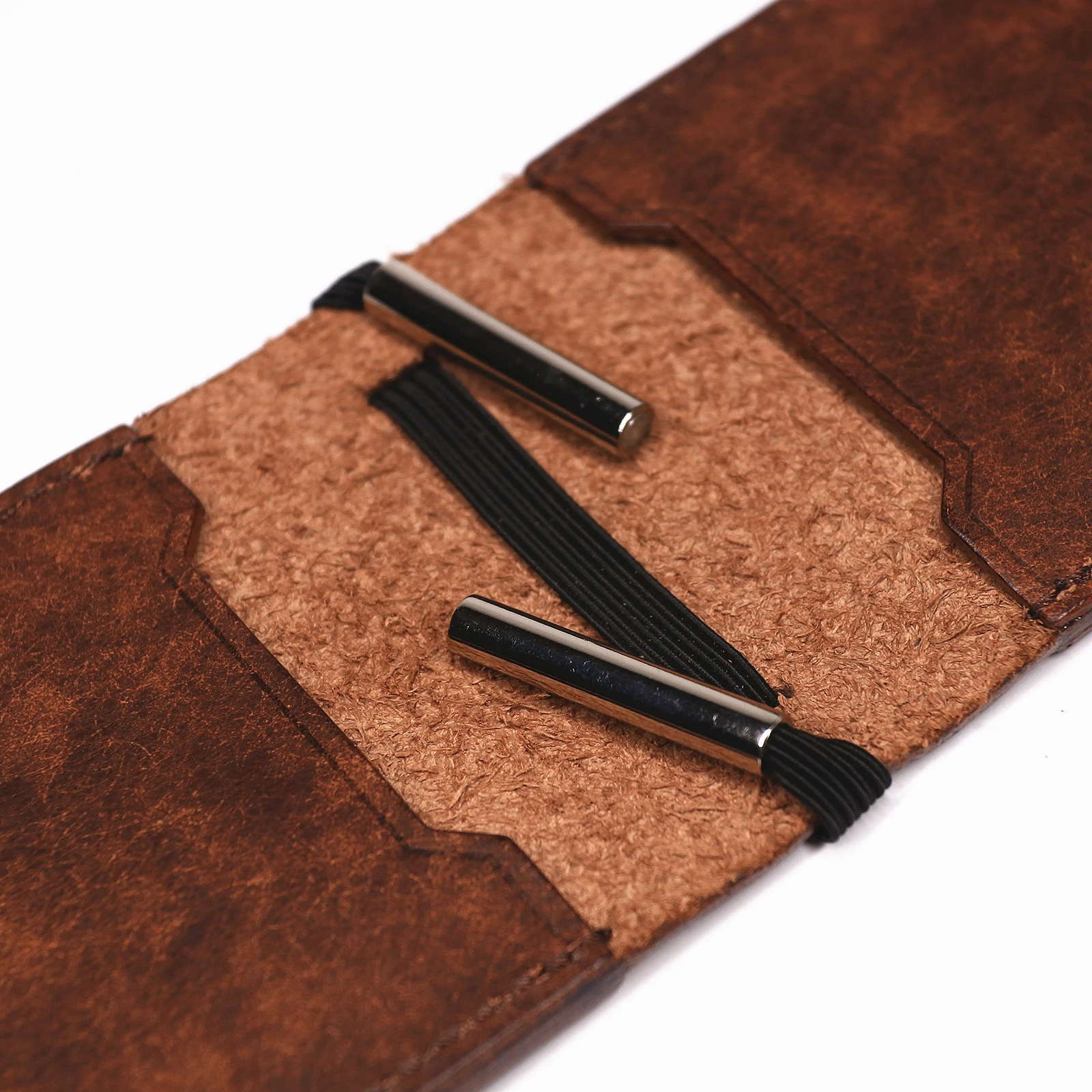 100 % echtes Leder, Geldbörse mit Magnetverschluss, schlanke Bifold-Geldbörse für Herren, Geldscheinklammer-Organizer mit Kartenhalter. – Detail 7