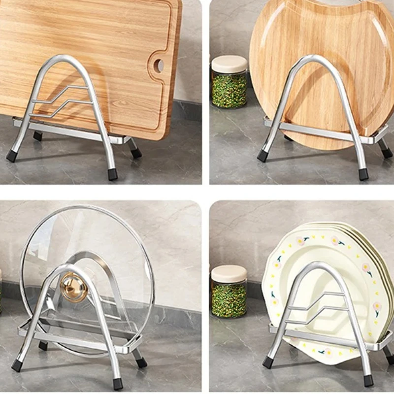 رف منظم المطبخ من الفولاذ المقاوم للصدأ للأواني وألواح تقطيع وتخزين الأطباق ورف خزانة قابل للتعديل وموفر للمساحة #5