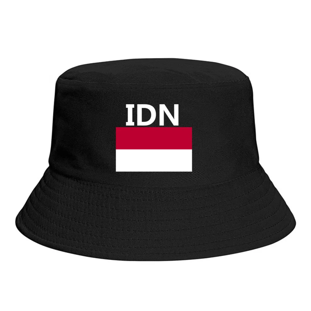 Indonesia Flag Bucket Hats Print Cool Fans Sun Shade Simple Classic Outdoor Summer Fisherman Caps Fishing Cap