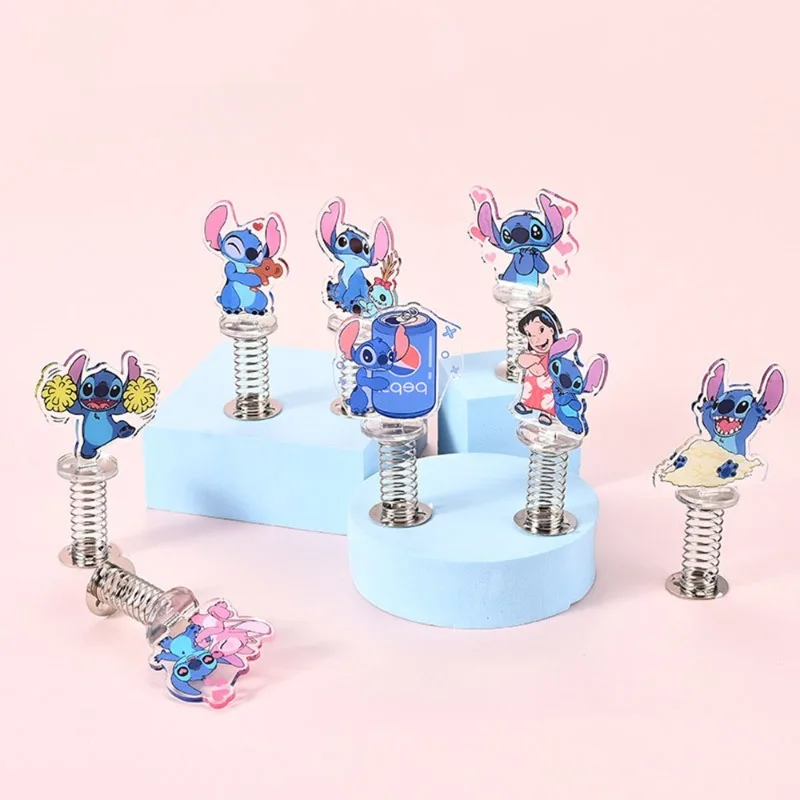 8 stücke Stich Acryl doppelseitige Frühling Schaukel Musik Auto Desktop Ornament Cartoon Emoticon Paket Stand Up Dekoration Geschenk