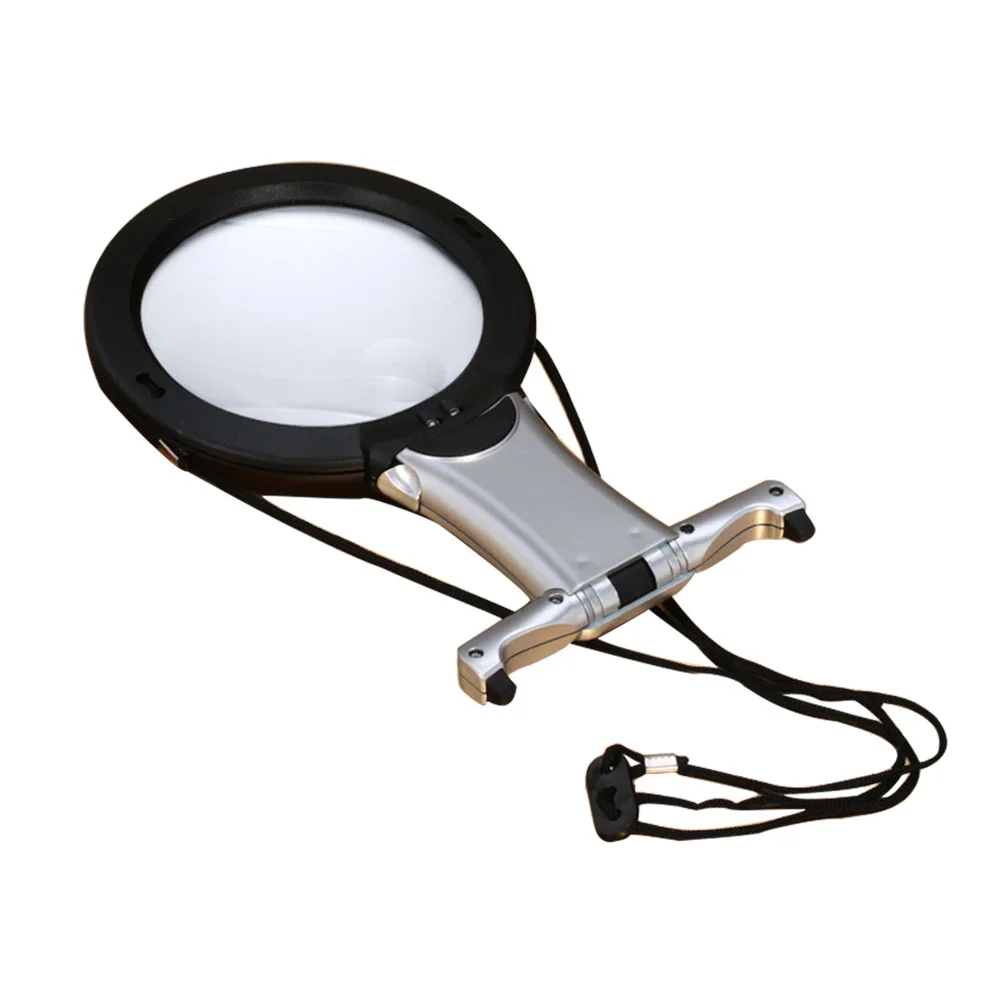 Dual-purpose Desktop Reading Hanging Magnifier Jewelry LED Magnifier Repair Magnifying Glass ABS Magnifier