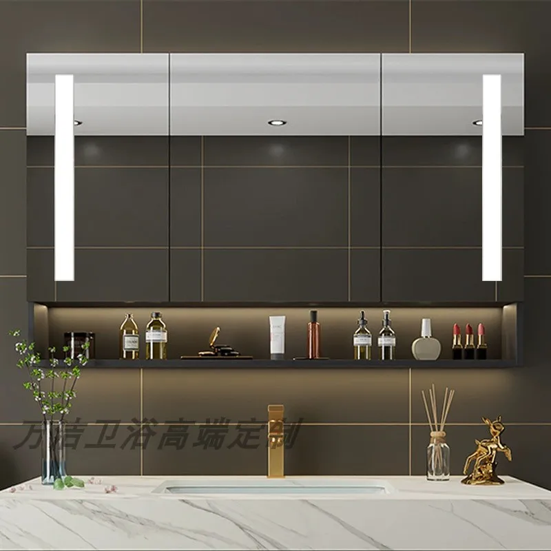 Luxury Black Mirror Cabinets Modern Smart Storage Hanging Shower Mirror Cabinets Makeup Mueble Con Espejo Bedroom Furniture Set