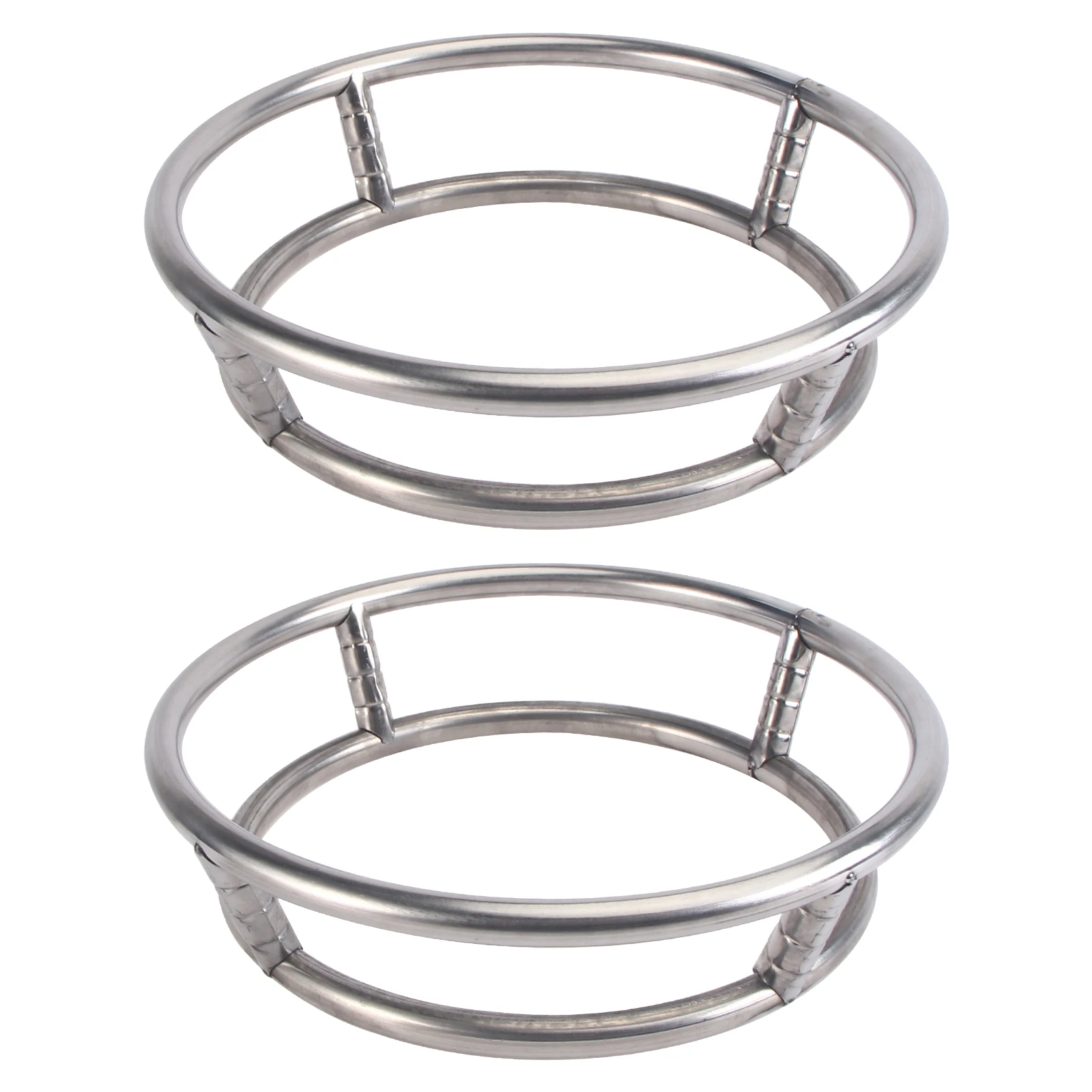 

2 Pcs Pot Rack Round Stainless Holder Skillet Heat Insulation Kitchen Accessory Loop Pan Storage ganizer Frying Tool