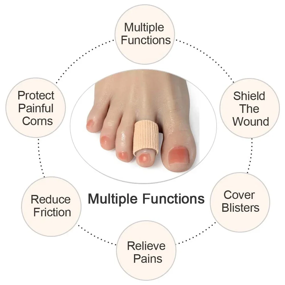 1 pcs Silicone Toe Cover Fabric Gel Bandage Calluses Protection Pain Relief Bunion Tube Toe Separator Finger Protector Foot Care