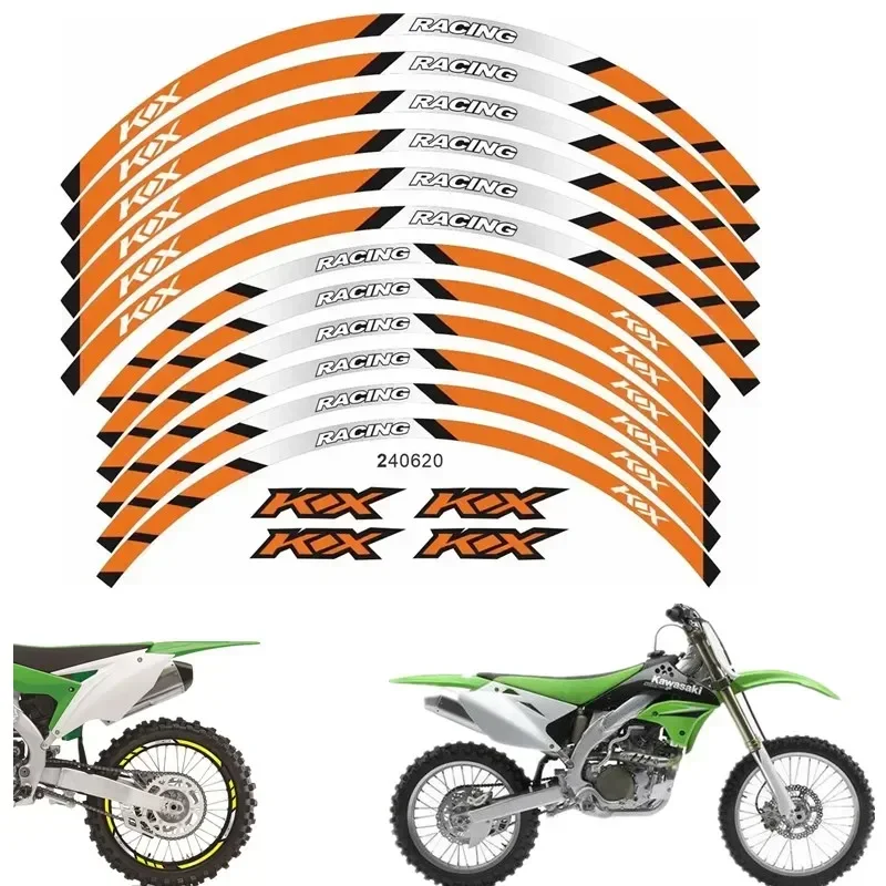 For Kawasaki KX 450 250 250F 450F 85 125 100 50 550 60 65 80 85  Moto Parts Contour Wheel Decoration Decal Sticker - A