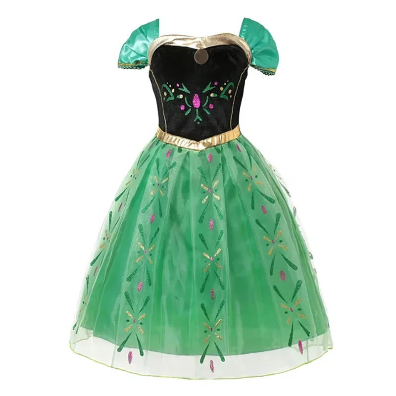 Disney Anna Elsa Costume Children Princess Dress for Girls Kids Cosplay Wednesday Peach Christmas Carnival Party Disguise Outfit