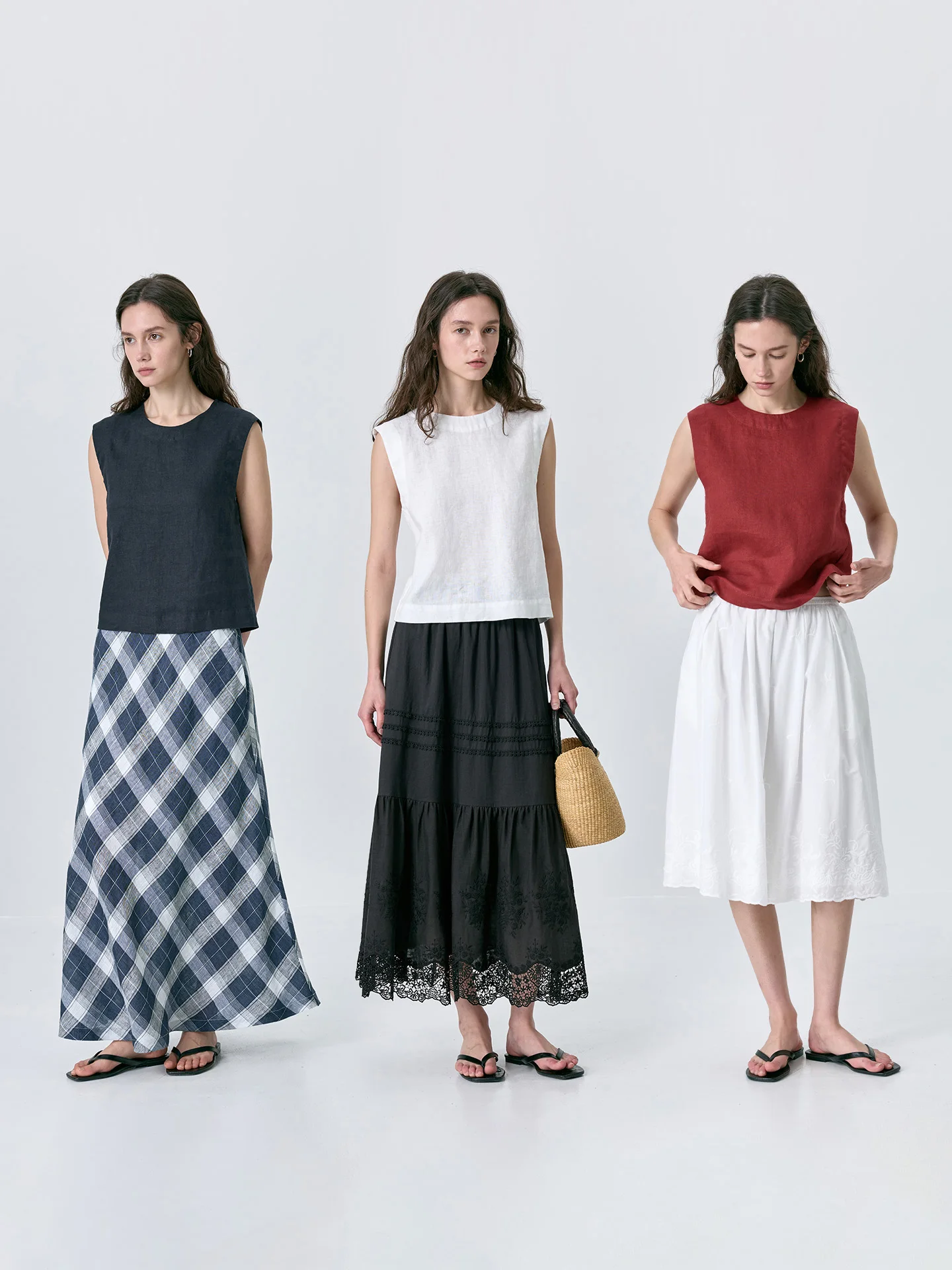

Lightweight Breathable Full Linen Sleeveless round Neck Shirt Women's Summer New Loose Slimming Vest Lazy Top Casual Shirt