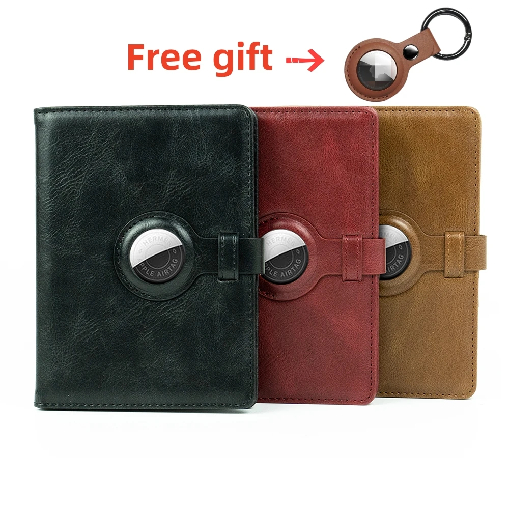 Gifts available Leather Wallet for Men Minimalist Smart Gps Air Tag Tracker Wallet Rfid Passport Airtag Card Holder Cases Cover