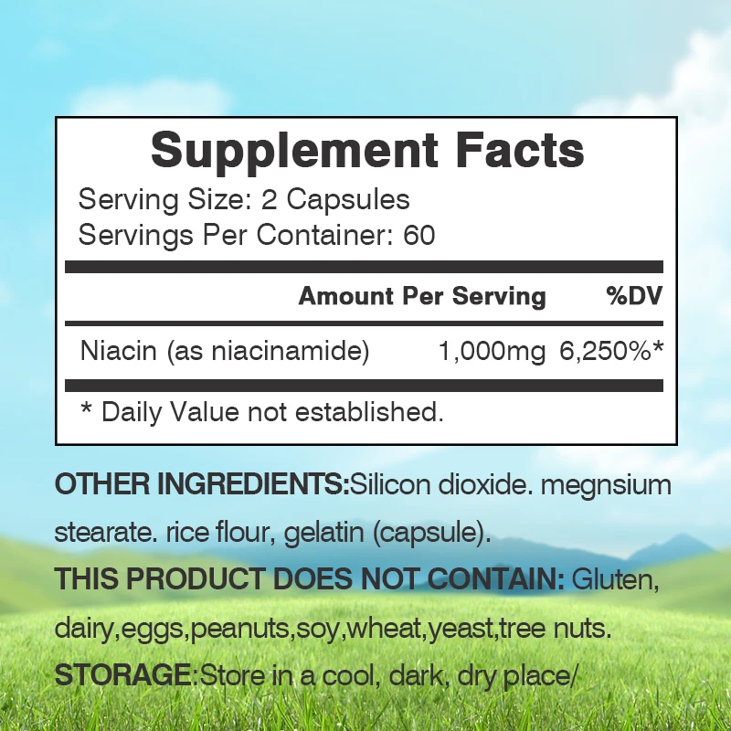 Vitamin B3 Niacinamide 1,000 Mg Per Serving - Flush-free Niacin, B3 Vitamin Supplement Supports Healthy Energy Production