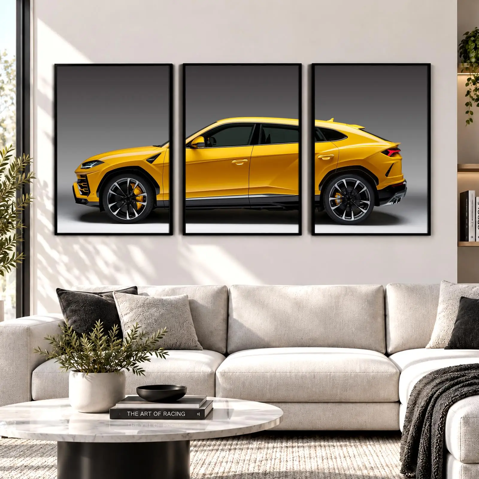 Yellow U-Urus Profile Painting Calligraphy Wall Art Canvas Poster Collection Prints for Bedroom Living Room Home Decoration Gift