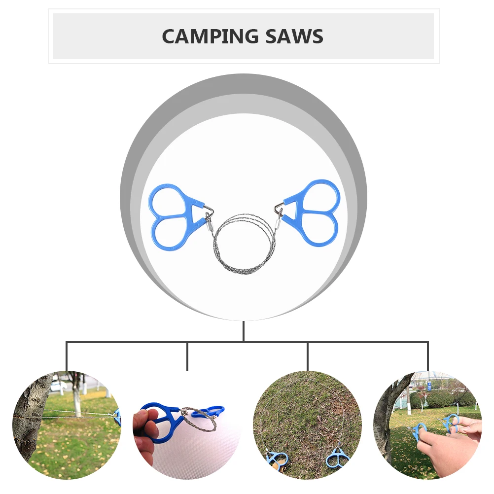 

2pcs Stainless Steel Fretsaw Portable Wire Emergency Survival Tools For Camping Hiking Outdoor Trimming Gardening Manual