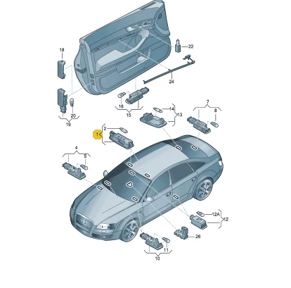 Interior Light Sun Visor Lamp Dome Light For Audi A3 S3 A4 B7 B8 A5 A6 C6 A8 D3 Q5 TT 4E0947105  4E0947105C 4FD947105